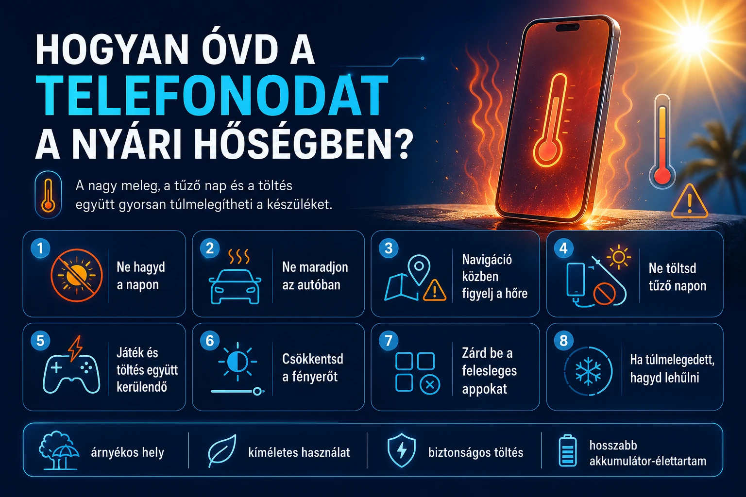Hogyan óvd a telefonodat a nyári hőségben?